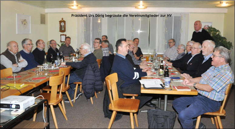 Präsident Urs Dörig begrüsste die Vereinsmitglieder zur HV